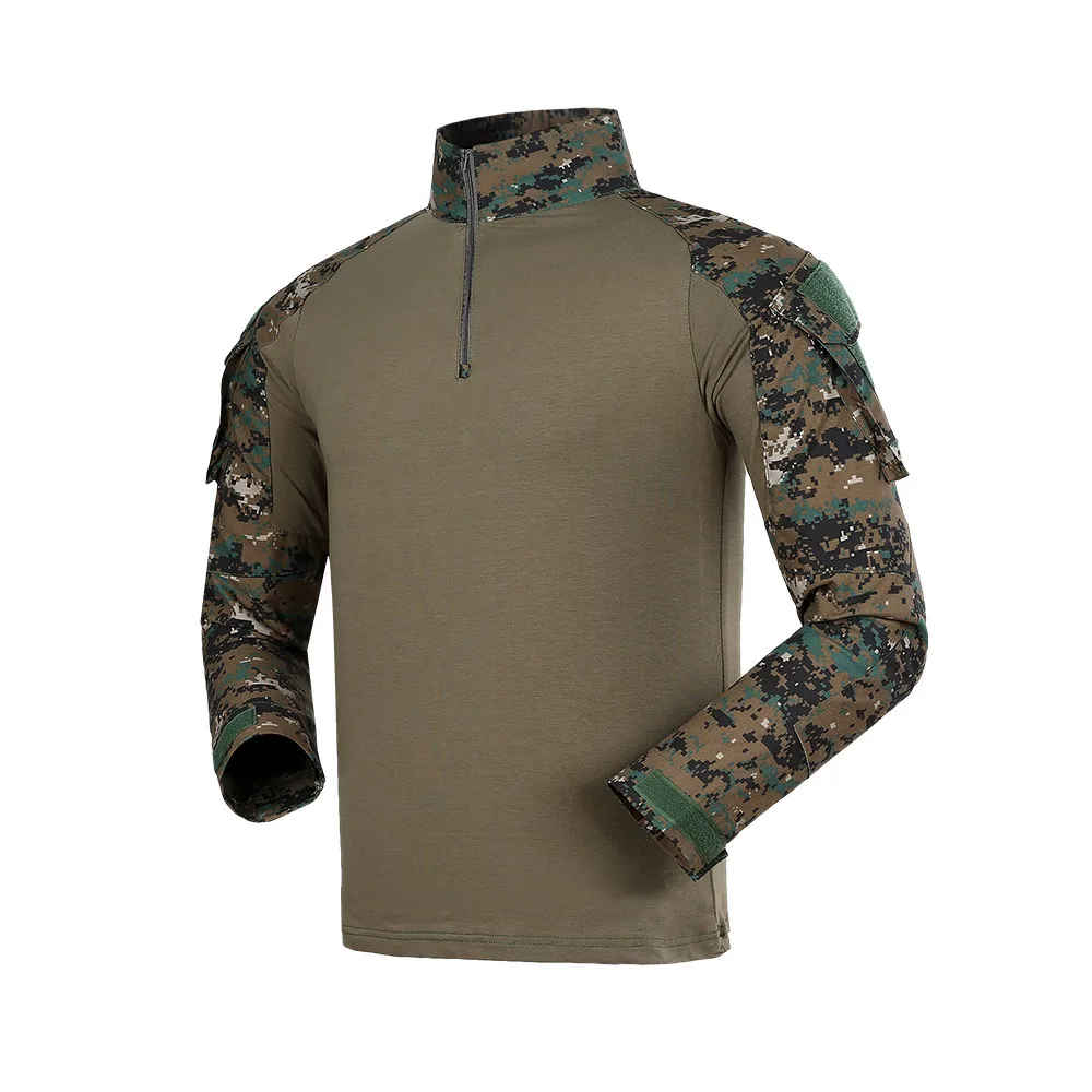 camisas de combate de camuflaje jersey con brazalete de Velcro SWAT camisetas con solapa CS colores para videojuegos Camiseta de combate militar táctico para hombre 